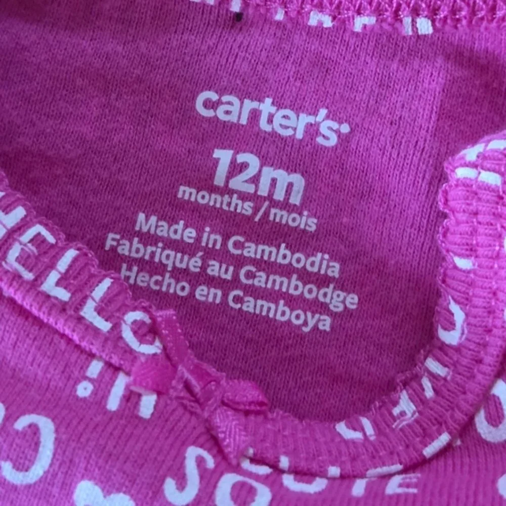 12 Month Tops and Bottoms: 3 Onesies and Blue Stretch Leggings/Ruffled Shorts - Picture 7 of 12